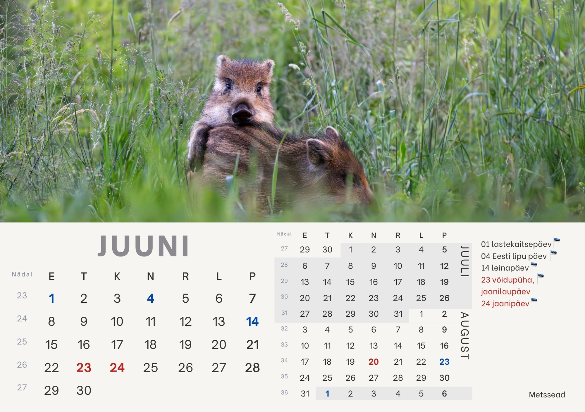Loomade lauakalender 2026