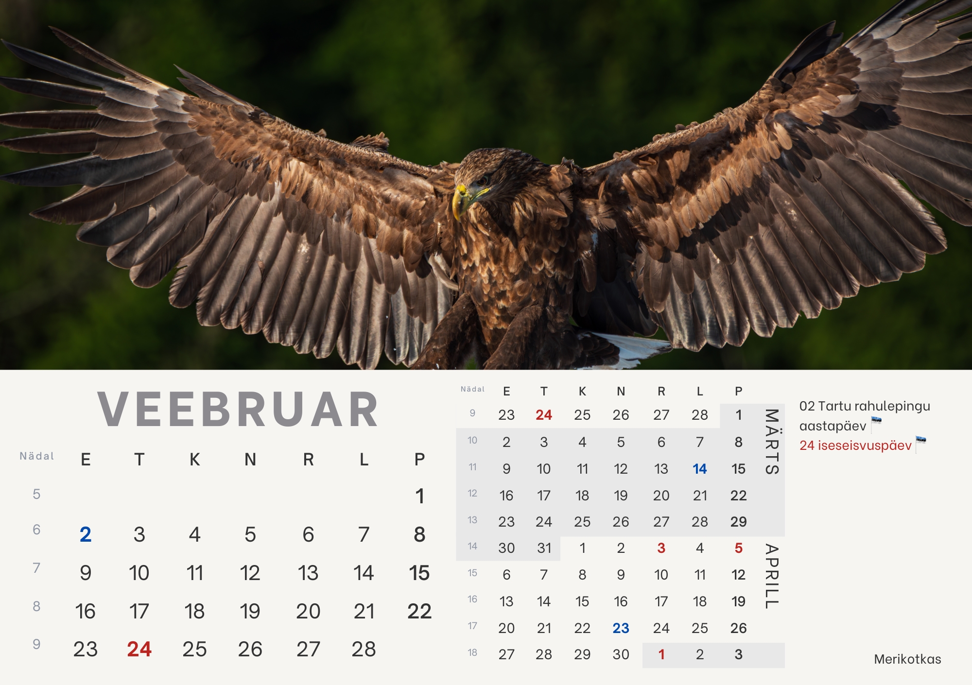 Loomade lauakalender 2026