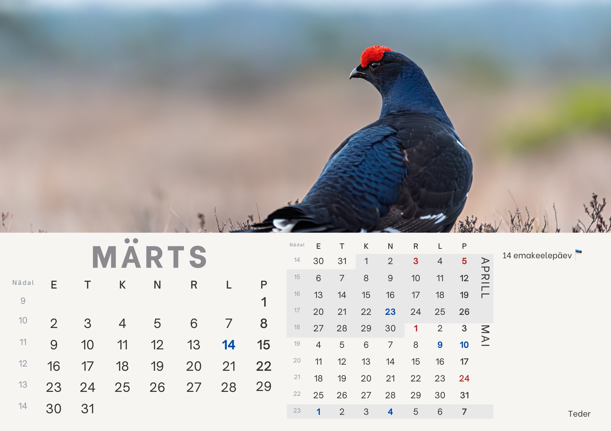 Loomade lauakalender 2026