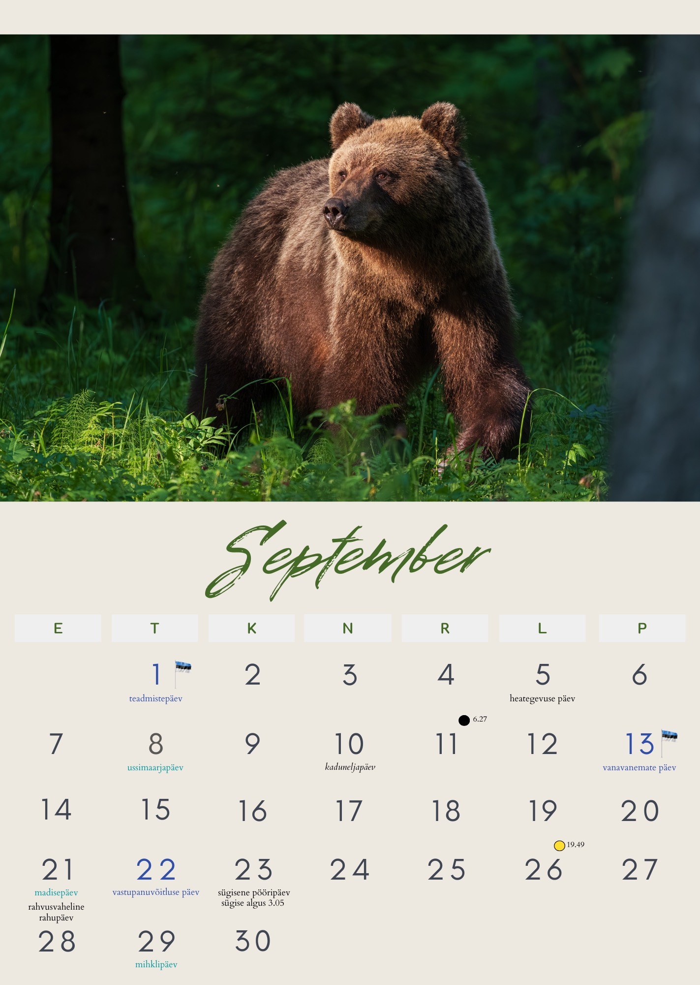 Loomade kalender 2026