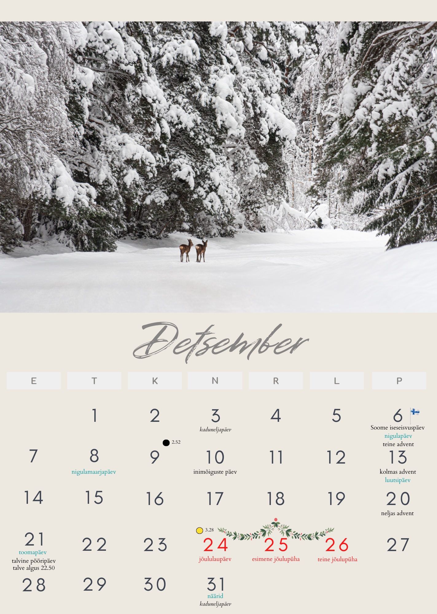 Loomade kalender 2026