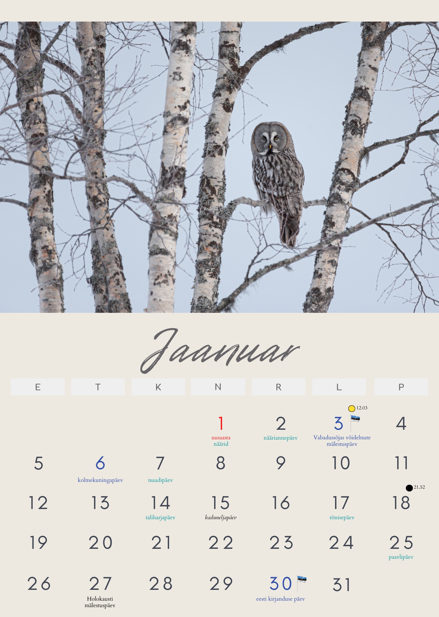 Loomade kalender 2026