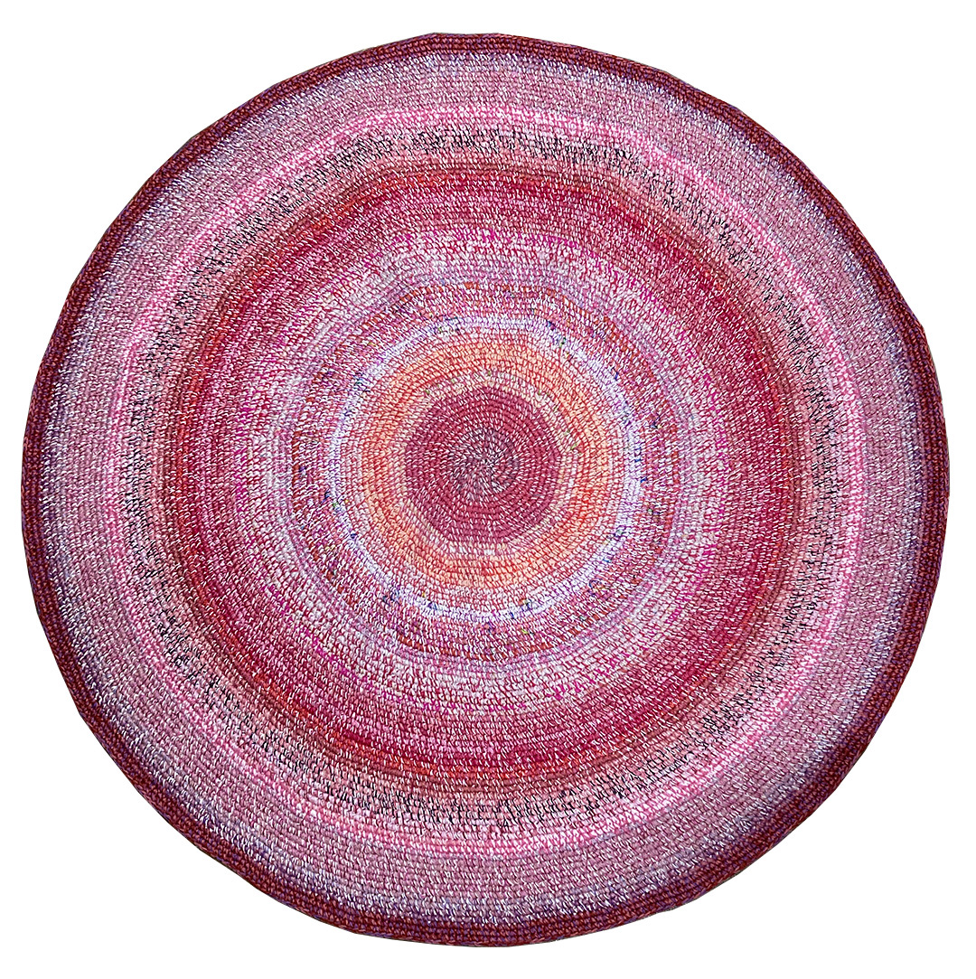 Heegeldatud vaip, roosa, 98 cm
